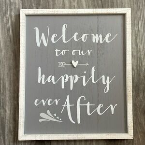 🩷Wall decor about 16”x12” welcome to our happily ever after